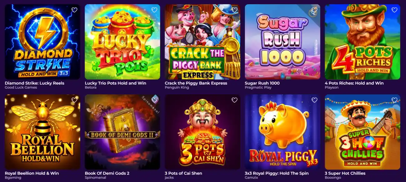 Gambloria Casino Le categorie di gioco