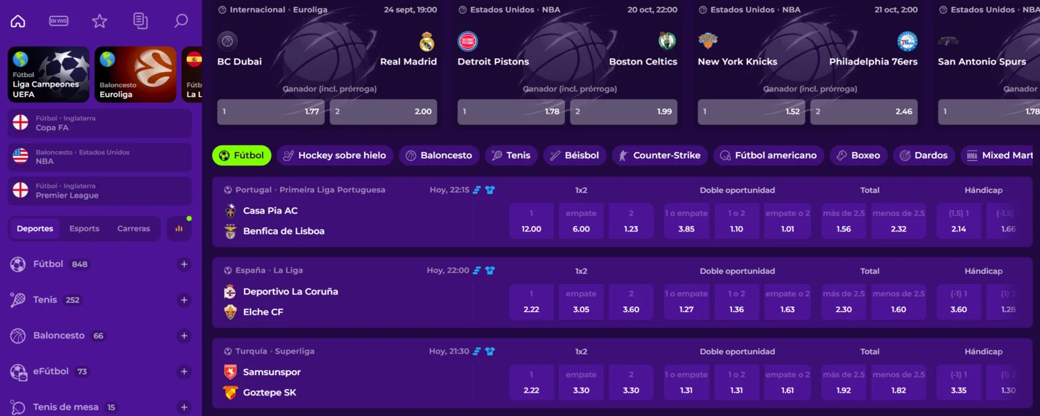 Gambloria Casino La sezione scommesse sportive